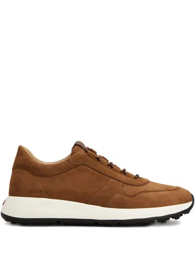 Tod's Dot Leather Sneakers Suede Upper Detail In Brown