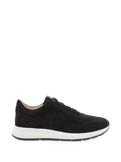 Tod's Red Dot Suede Sneakers In Black