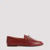 Tod's T Ring Leather Loafers In Red