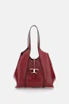 Tod's T Timeless Small Shopping Bag In Red