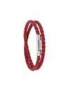 Tod's Braided Red Bracelet With Signature Metallic Clasp In Red