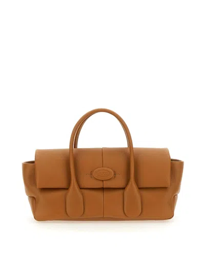Tod's Reverse Ew Flap Small  Bag In Light Brown