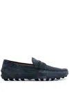 Tod's Leather Slippers With Pebbles Sole In Blue