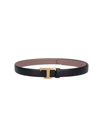 Tod's Reversible Belt "t Timeless" In Black