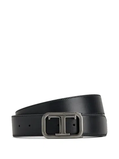 Tod's Reversible Leather Belt In Blue
