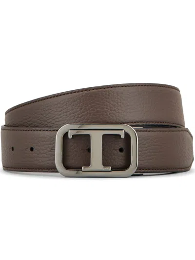 Tod's Reversible Leather Belt In Brown
