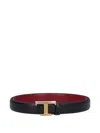Tod's T Timeless Reversible Belt In Black