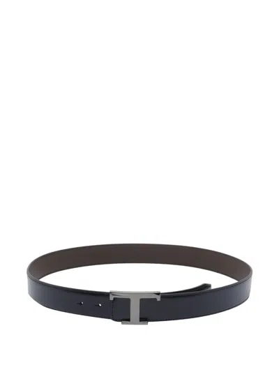 Tod's Reversible T Buckle Belt In Black