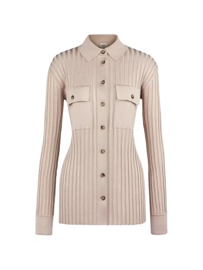 Tod's Ribbed Chest-pocket Cardigan In Neutral