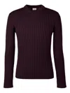 Tod's Round-neck Jumper In Merino Wool In Burgundy