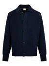 Tod's Ribbed Polo-collar Cardigan In Blue