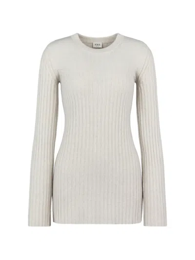 Tod's Ribbed-knit Sweater In Neutrals