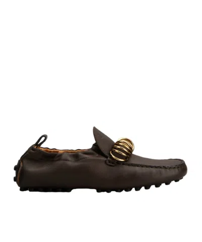 Tod's Ring-embellished Loafers In Brown