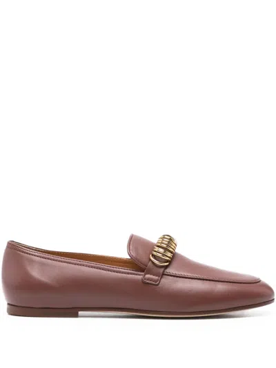 Tod's Ring-embellished Loafers In Brown