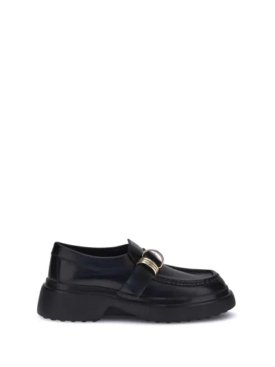 Tod's Rings Leather Loafers In Black