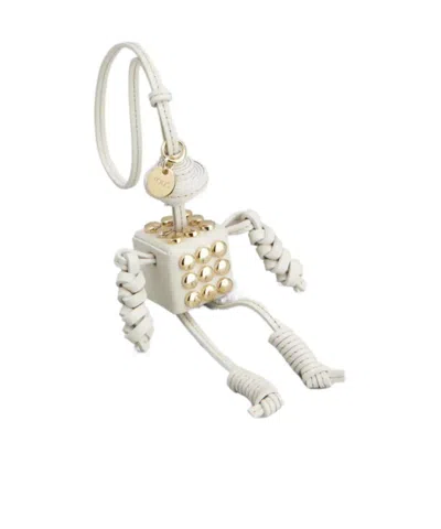 Tod's Robot Charm In Leather In White