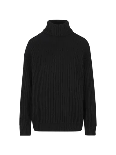 Tod's Roll-neck Cashmere Sweater In Black