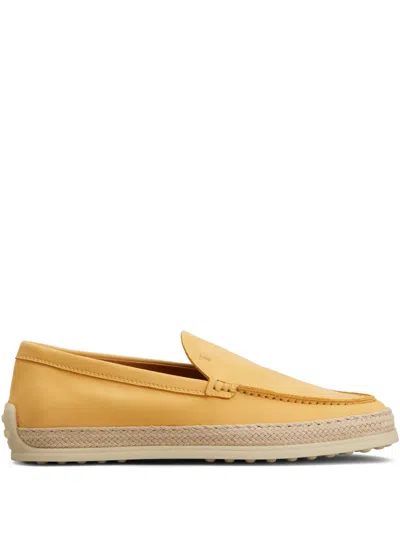 Tod's Rope-trim Loafers In Gold
