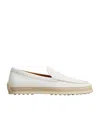 Tod's Women's Leather Moccasins With Outsol Loafer In White