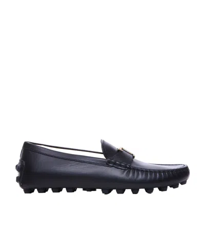TOD'S TOD'S LOGO-PLAQUE SLIP-ON LOAFERS
