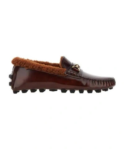 Tod's Round-head Flat Shoes In Brown