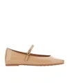 Tod's Round-head Flat Shoes In Nude