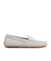 Tod's Gommino Penny-slot Suede Loafers In White