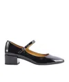 Tod's Almond Toe Block Heel Gold Hardware Pumps In Black