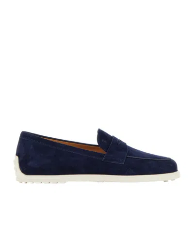 Tod's Round Head Loafer Shoes In Black