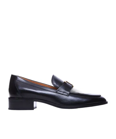 Tod's Round Head Loafer Shoes In Black