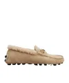 Tod's Logo-plaque Suede Loafers In Nude
