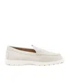 Tod's Slip-on Leather Moccasin Shoes With Cushioned Sole In White
