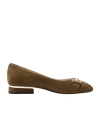 Tod's Round Head Low-heeled Shoes In Brown