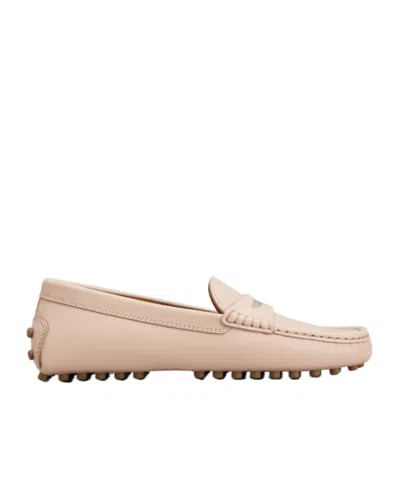 Tod's Round-head Minoccasin-bean Shoes In Nude