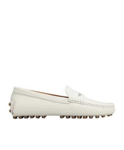 Tod's Round-head Minoccasin-bean Shoes In White