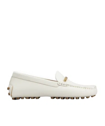 Tod's Round-head Minoccasin-bean Shoes In White