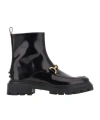 Tod's Gomma Pesante Embellished Glossed-leather Ankle Boots In Black