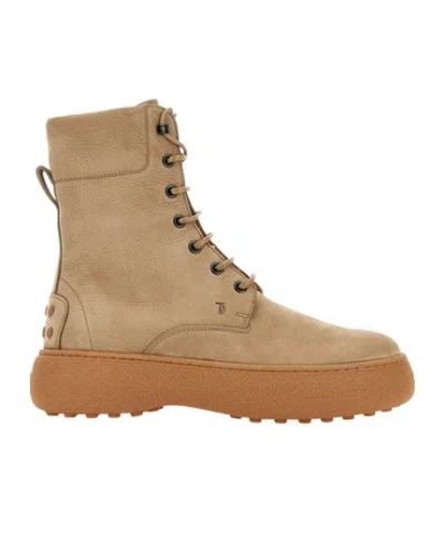 TOD'S TOD'S ROUND TOE LACE-UP ANKLE BOOTS