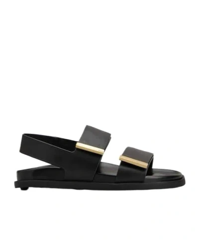 Tod's Round-headed Leather Sandals In Black