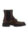 Tod's Round-headed Logo Short Boots In Black