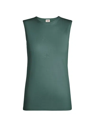 Tod's Round-neck Sleeveless Top In Green