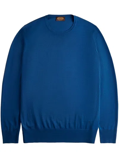 Tod's Round-neck Sweater In Blue