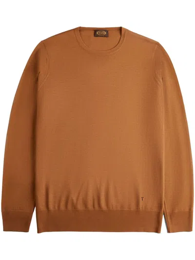 Tod's Round-neck Sweater In Brown