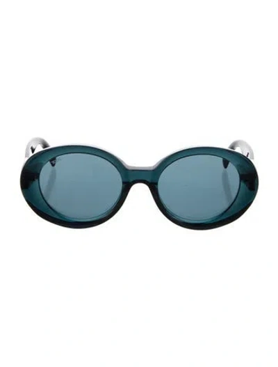 Pre-owned Tod's Round Tinted Sunglasses In Blue
