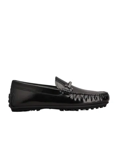 Tod's Round Toe Casual Shoes In Black