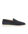 Tod's Mens Tods Ibrido Almond-toe Suede Loafers In Blue