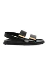 Tod's Women Sandal With Two Leather Straps In Black