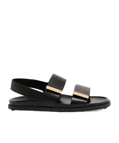 Tod's Leather Sandals In Black
