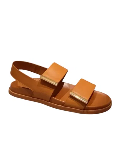 Tod's Round Toe Flat Sandals In Brown