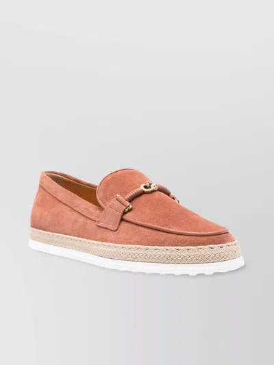 Tod's Round Toe Lace-up Shoes With Espadrille Detail